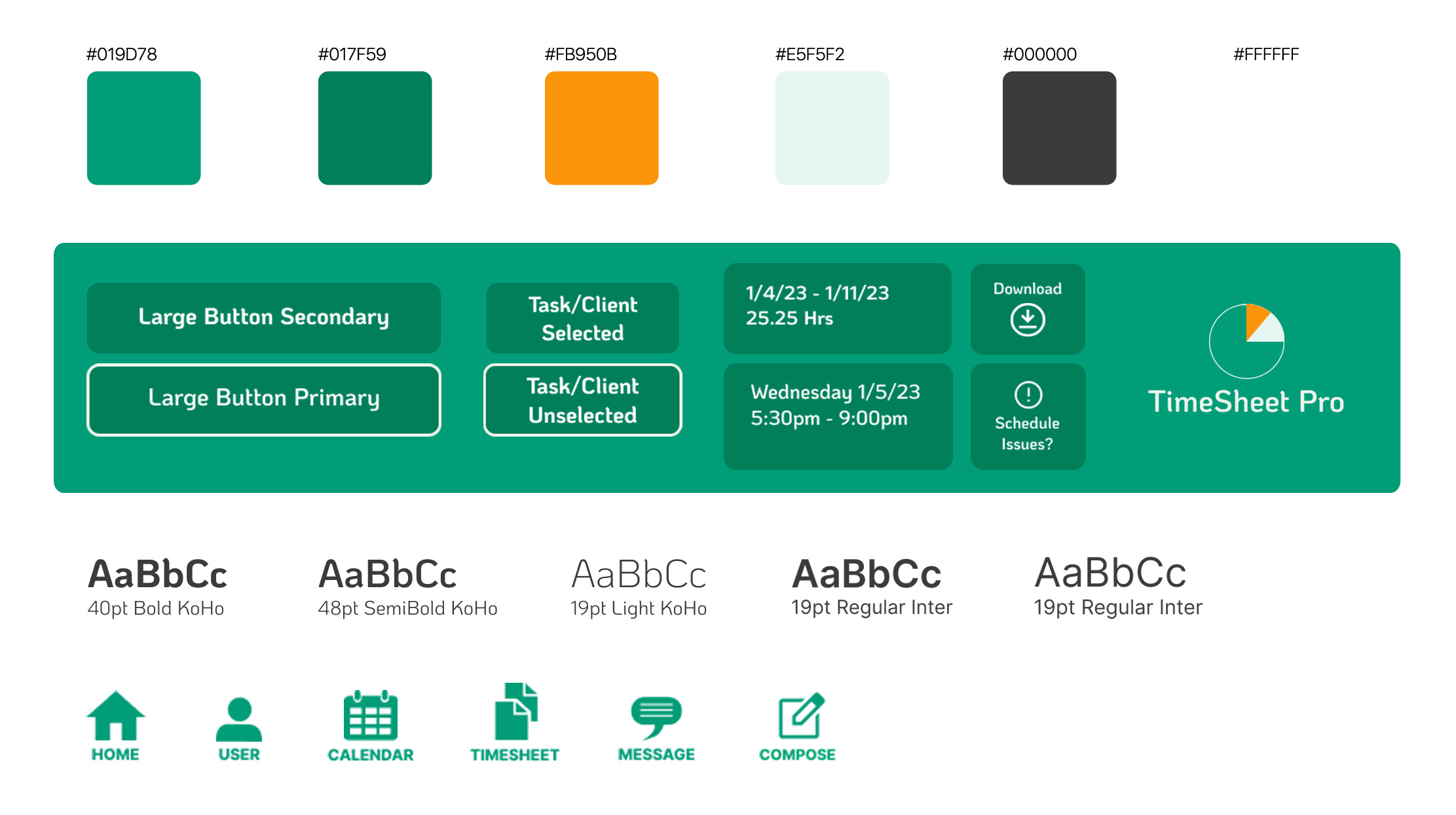 Timesheet Code Legend TimeSheet Pro